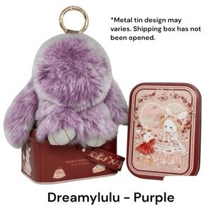 Bunny Lulu Dreamylulu Purple Bunny Plush Keychain Charm w/ Tin Gift Box